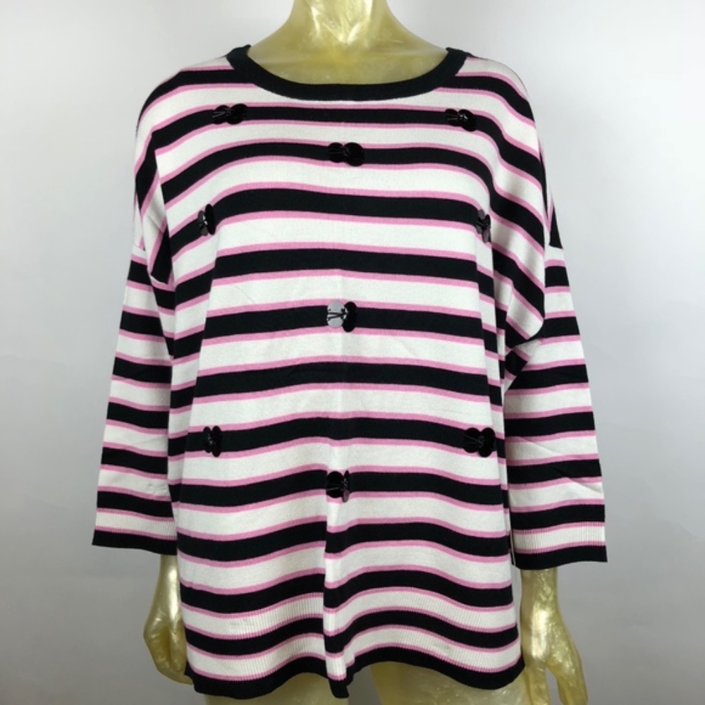 ELLE Knit Top Embellished Sz XL NWT